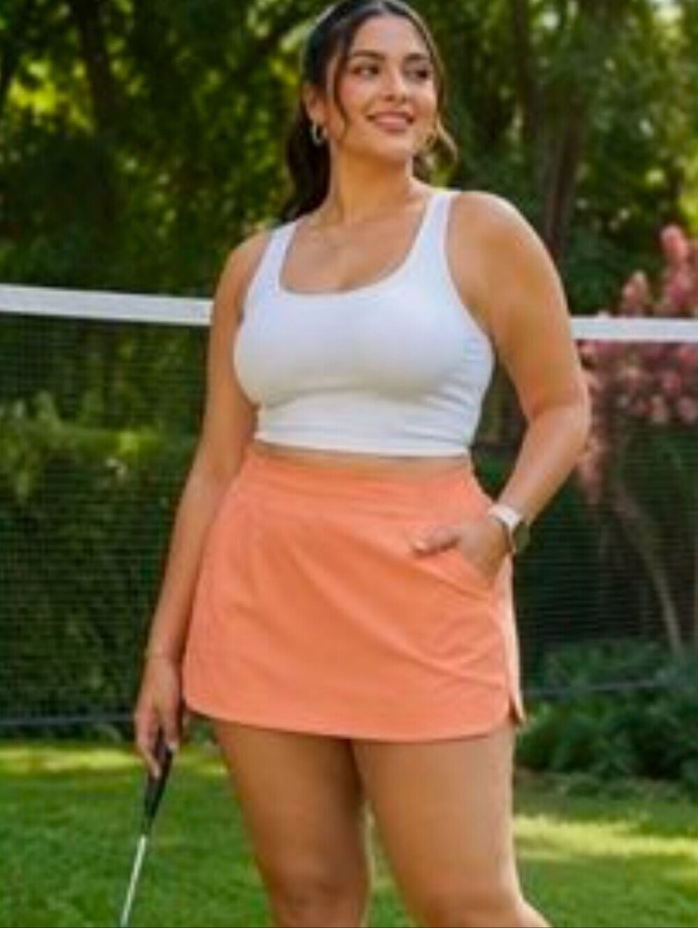 Women’s Peach Active Tennis Skort Sz XL